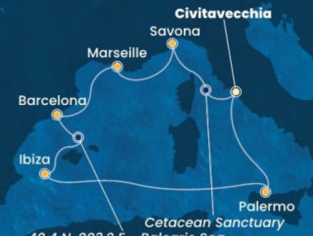 Itálie, Francie, Španělsko z Civitavecchia na lodi Costa Toscana