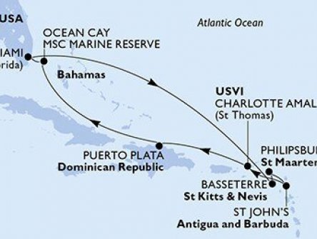 Perly Karibiku na lodi MSC Divina, plavba s českým průvodcem