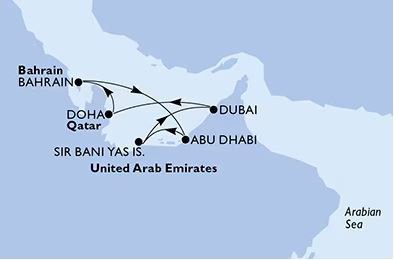 Z Dubaje po Emirátech II na nové lodi MSC Euribia, plavba s českým průvodcem