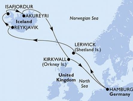 Letní plavba na Island na lodi MSC Preziosa, plavba s českým průvodcem