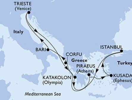 Po Jaderském moři do Istanbulu na MSC Fantasia, plavba s českým průvodcem